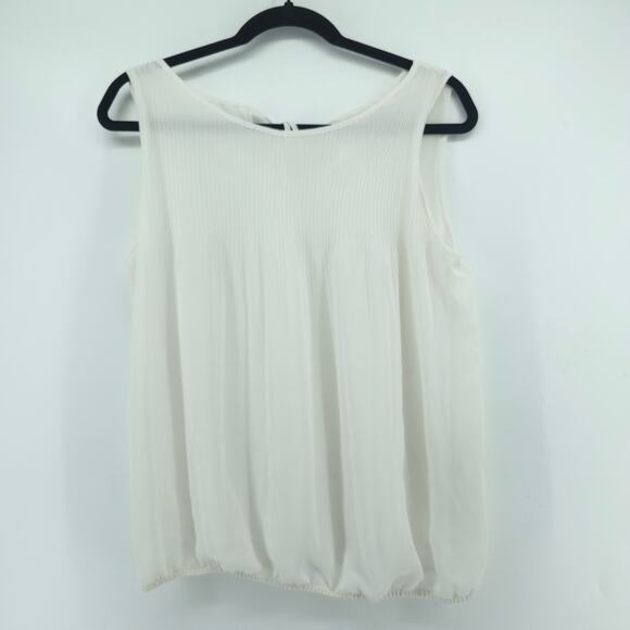 Max Studio Ethereal Angelic Sheer Pleated Flowy Tank TieNeck Back ElasticWaist S - Picture 1 of 10